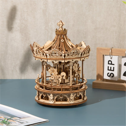 3D Wooden Puzzle Carousel