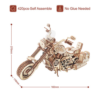 Wooden Motorcycle Model Kit