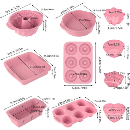 Silicone Baking Molds Set - Non-Stick, Easy Clean, 30Pcs