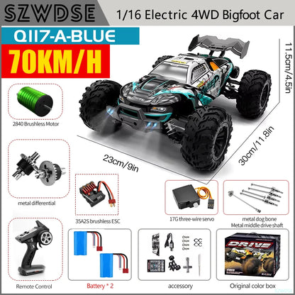 Wltoys Q117 4WD RC Car - 70KM/H High-Speed Off-Road Drift