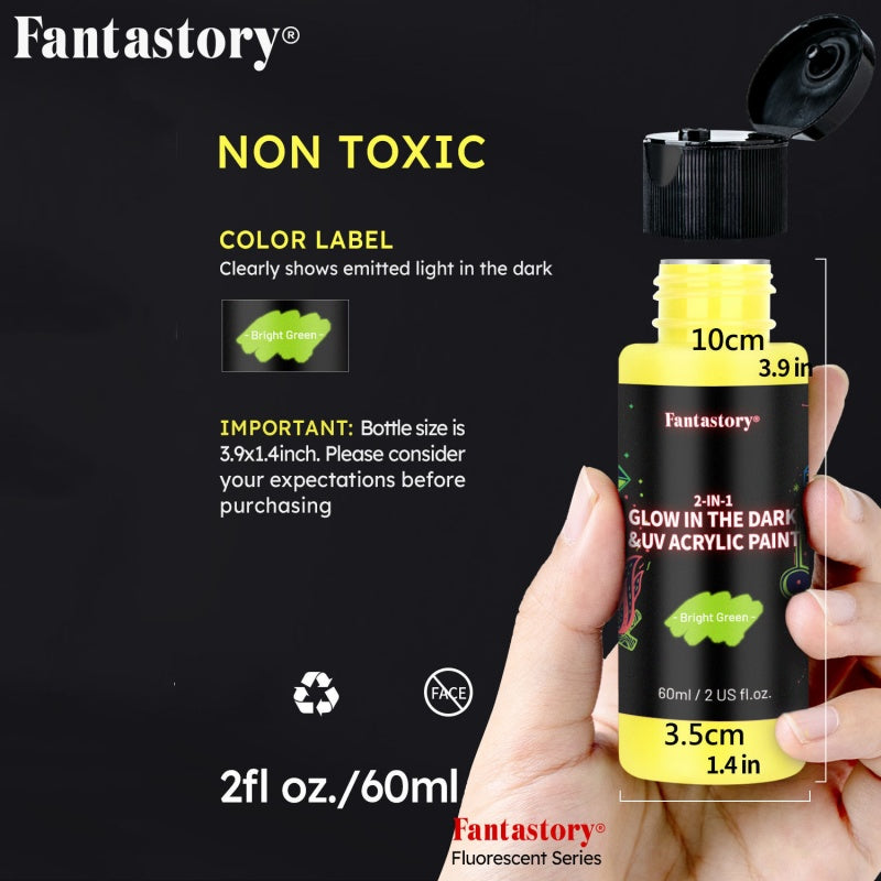 Glow in the Dark Acrylic Paint Set