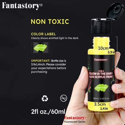 Glow in the Dark Acrylic Paint Set