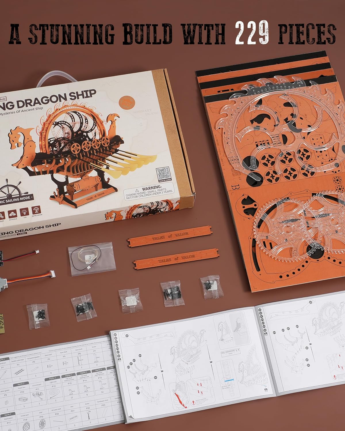 Viking Dragon Ship 3D Puzzle Kit 