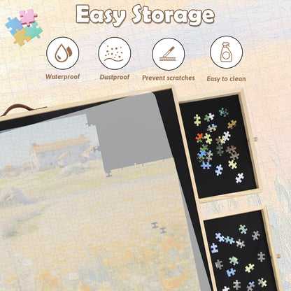 Puzzle Table 1500 Pieces: Rotating Board with Storage