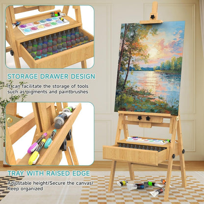Wooden Art Easel with Storage Drawer