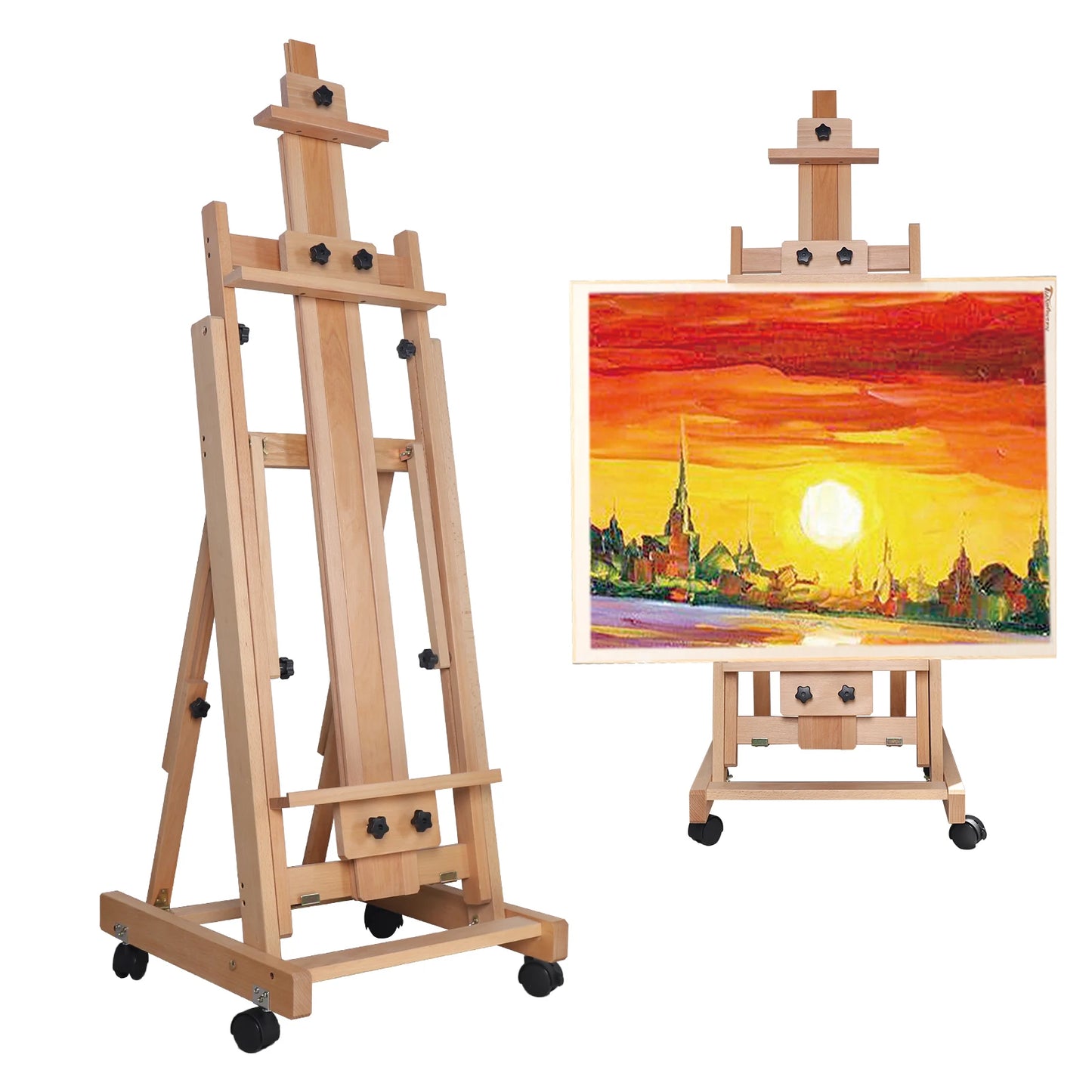 Beech Wood Art Easel Stand - Adjustable, Eco-Friendly, Mobile