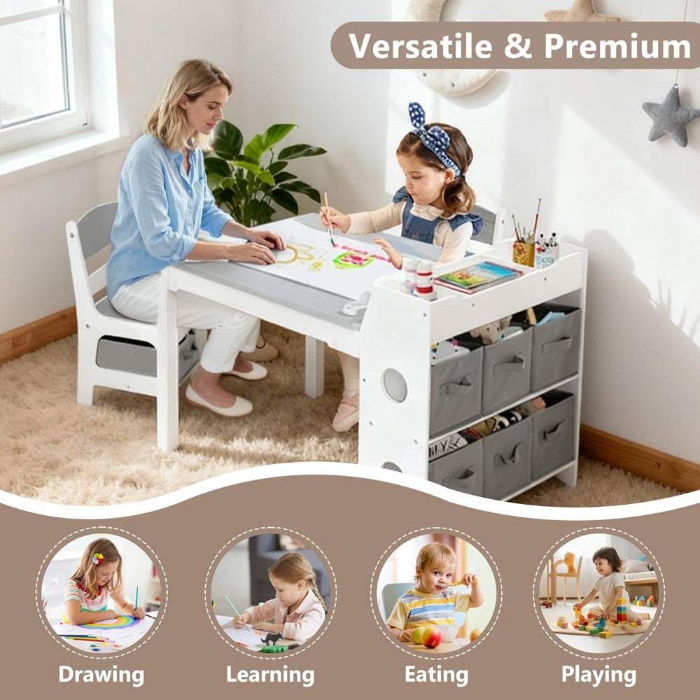Children's Wooden Art Table Set