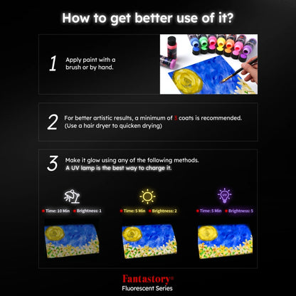 Glow in the Dark Acrylic Paint Set