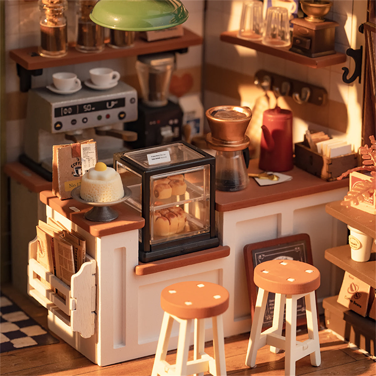 Miniature Coffee House 3D Puzzle DIY Kit: Perfect Gift Idea