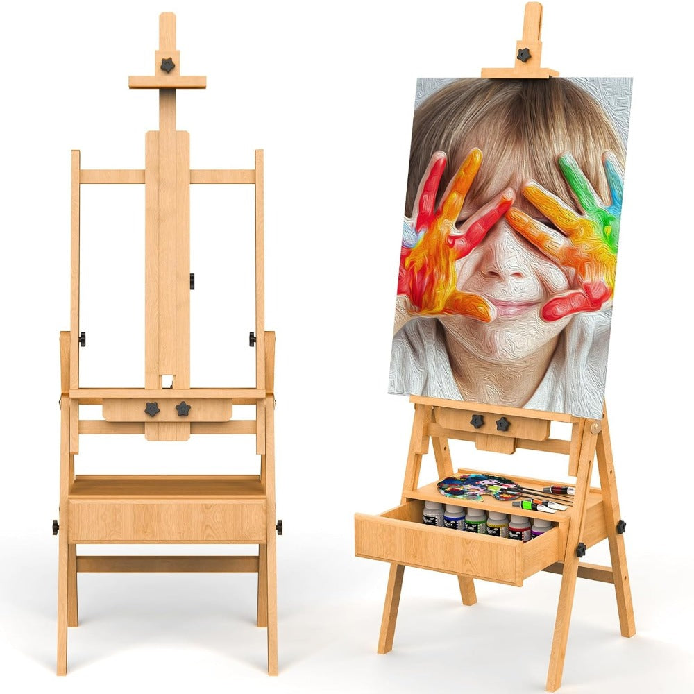 Wooden Art Easel with Storage Drawer