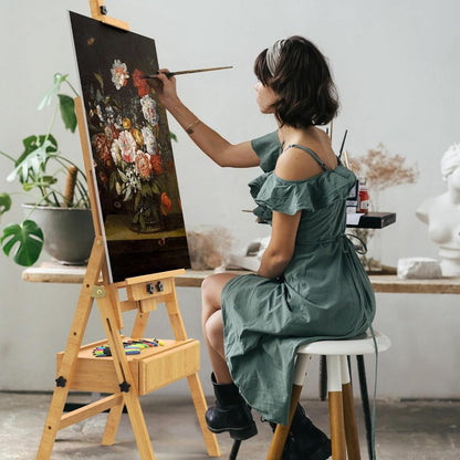 Wooden Art Easel with Storage Drawer
