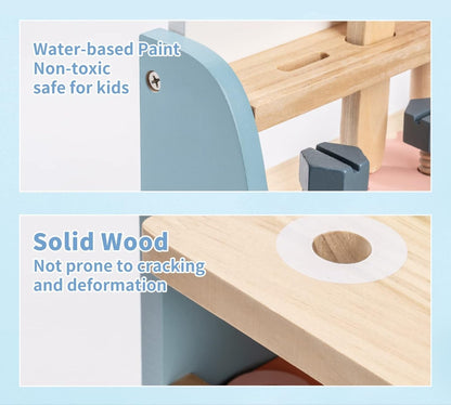 Kids Wooden Tool Set - Durable, Safe, Educational Fun