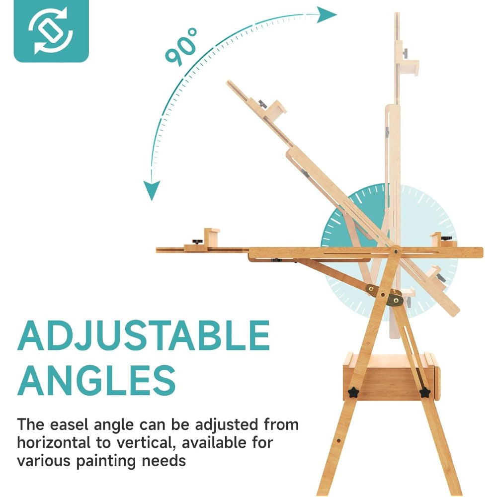 Wooden Art Easel with Storage Drawer