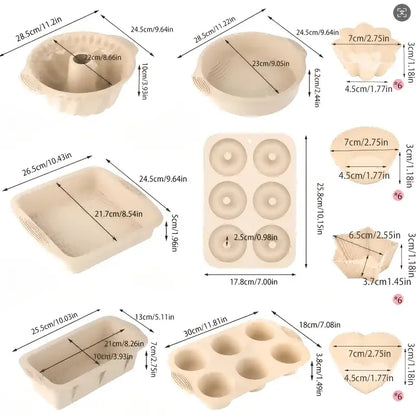 Silicone Baking Molds Set - Non-Stick, Easy Clean, 30Pcs