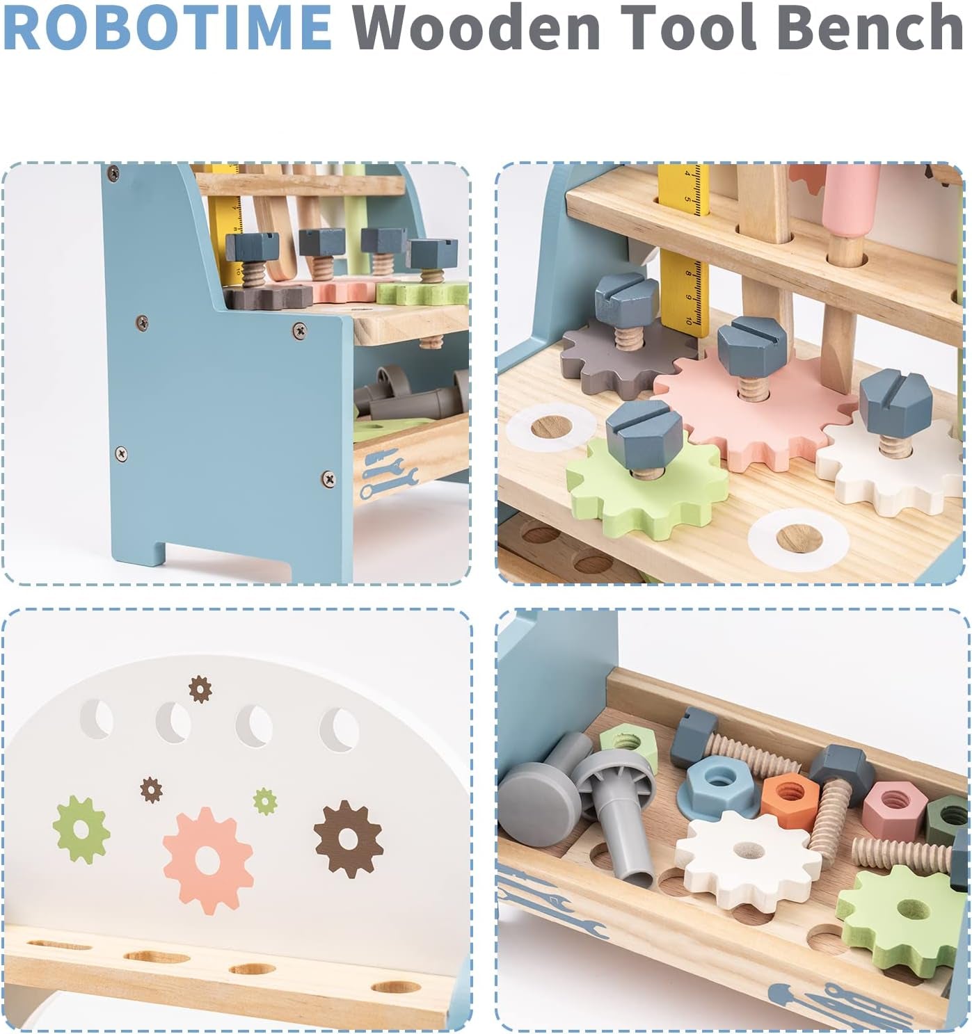 Kids Wooden Tool Set - Durable, Safe, Educational Fun