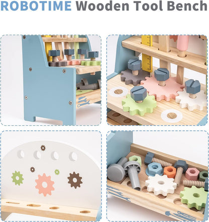 Kids Wooden Tool Set - Durable, Safe, Educational Fun