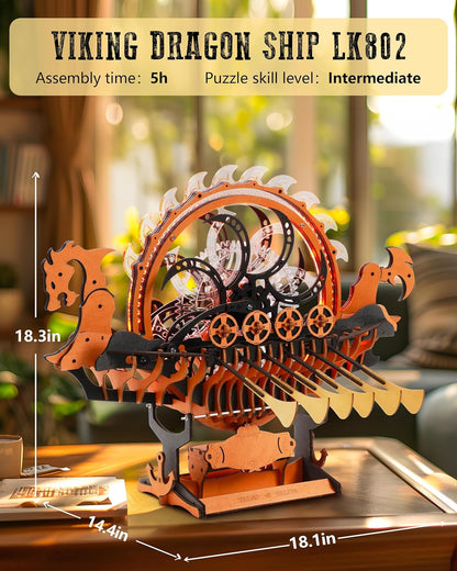 Viking Dragon Ship 3D Puzzle Kit 