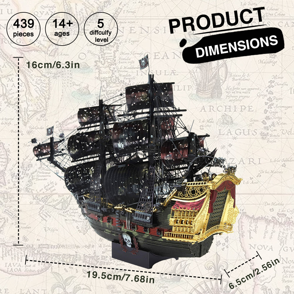 3D Metal Puzzle Pirate Ship - Queen Anne's Revenge Model Kit