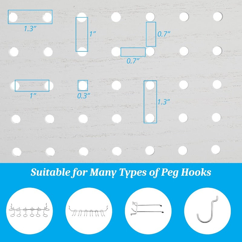 4 Panel Pegboard Display Stand - 5 FT Portable Organizer