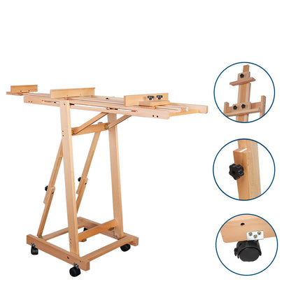 Adjustable Beech Wood Easel Stand - Portable & Foldable Design