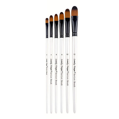 Artist Paint Brushes Set - 6pcs for Acrylic, Oil, Watercolor