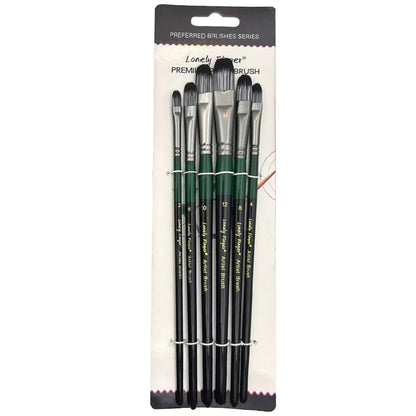 Artist Paint Brushes Set - 6pcs for Acrylic, Oil, Watercolor