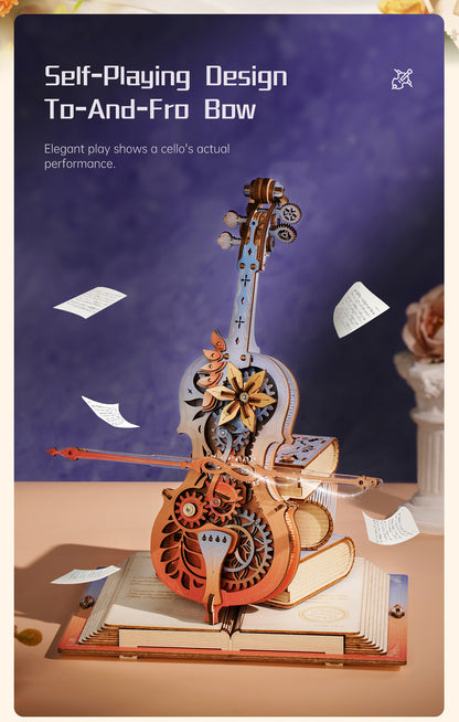 3D Wooden Violin Puzzle Music Box