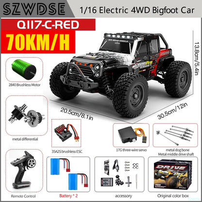 Wltoys Q117 4WD RC Car - 70KM/H High-Speed Off-Road Drift
