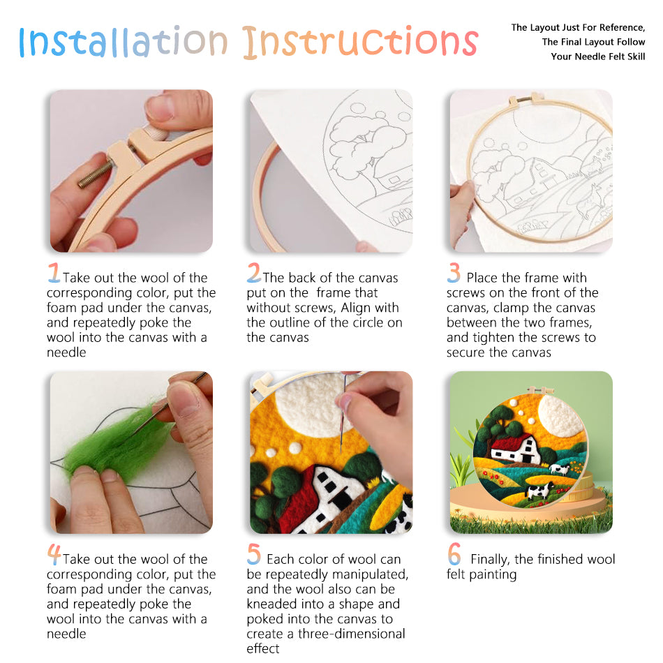 Wool Felting Kit with Frame - Craft Your Own Art
