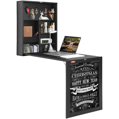 Space Saving Wall Desk with Chalkboard - Foldable & Stylish