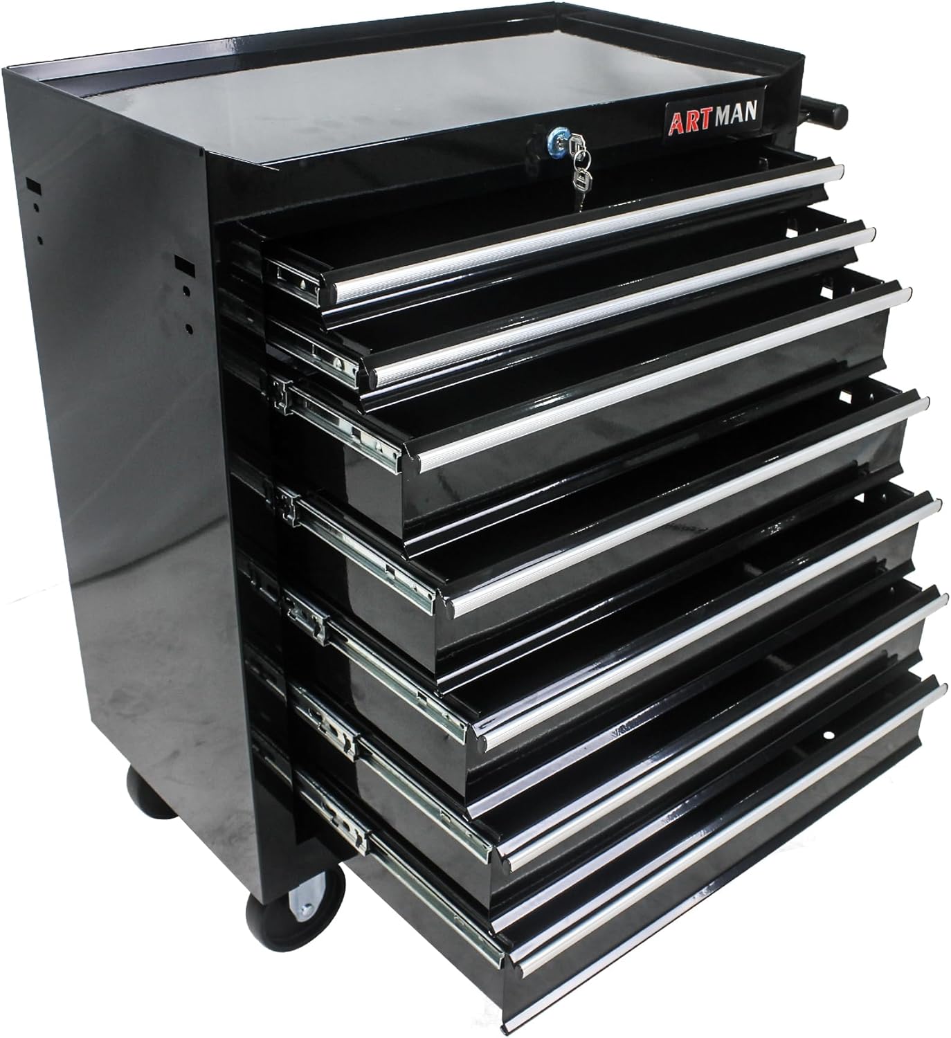 7-Drawer Rolling Tool Cart: Lockable Metal Chest on Wheels