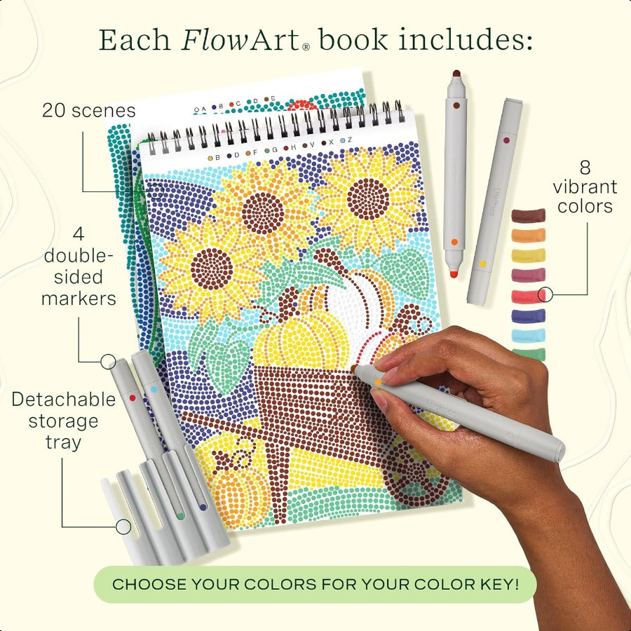 FlowArt Activity Pad Set: Fall Dot-by-Letter Art & Markers