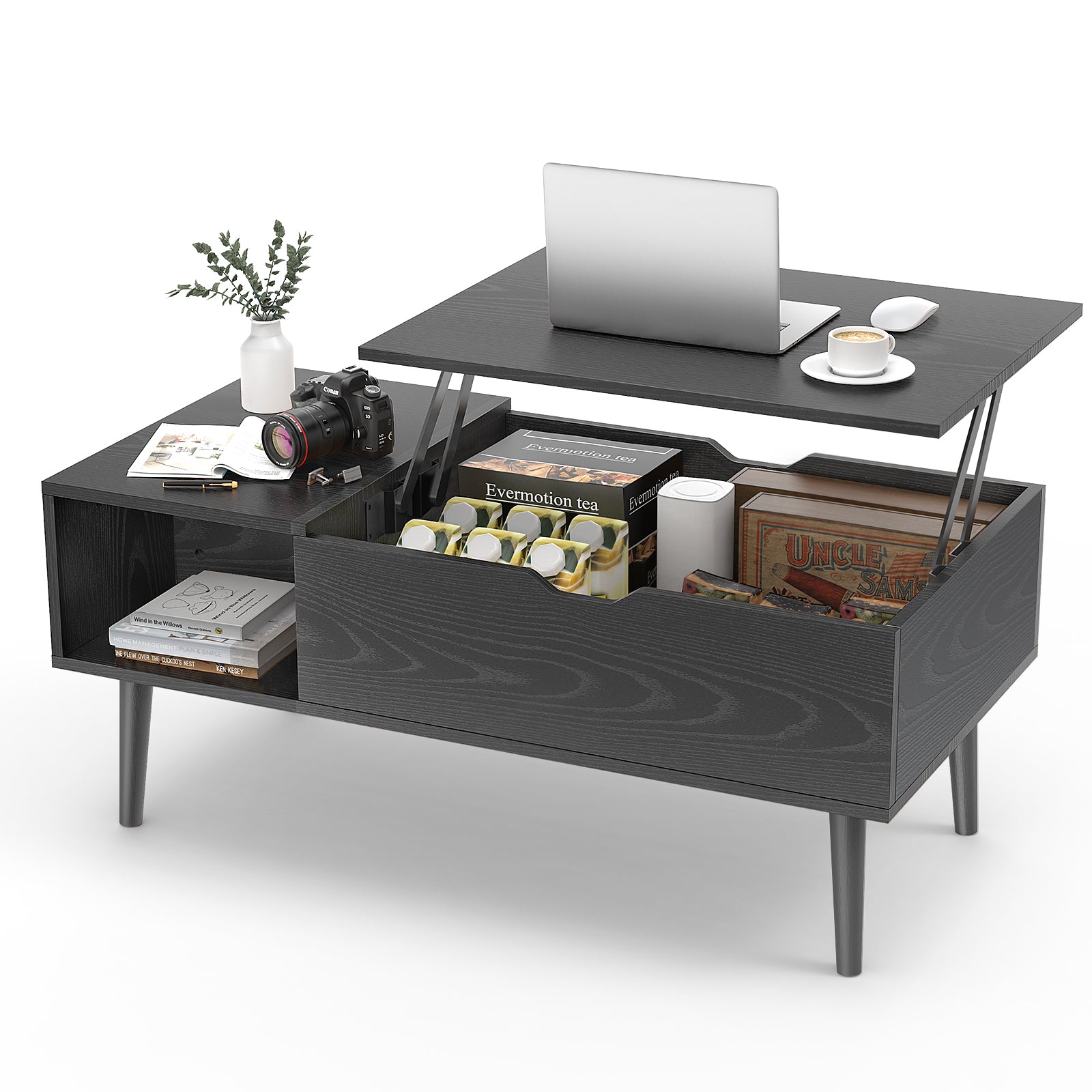 Adjustable Lift Top Coffee Table - Durable & Stylish by DUMOS