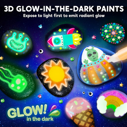 Glow-in-the-Dark Rock Painting Kit for Kids