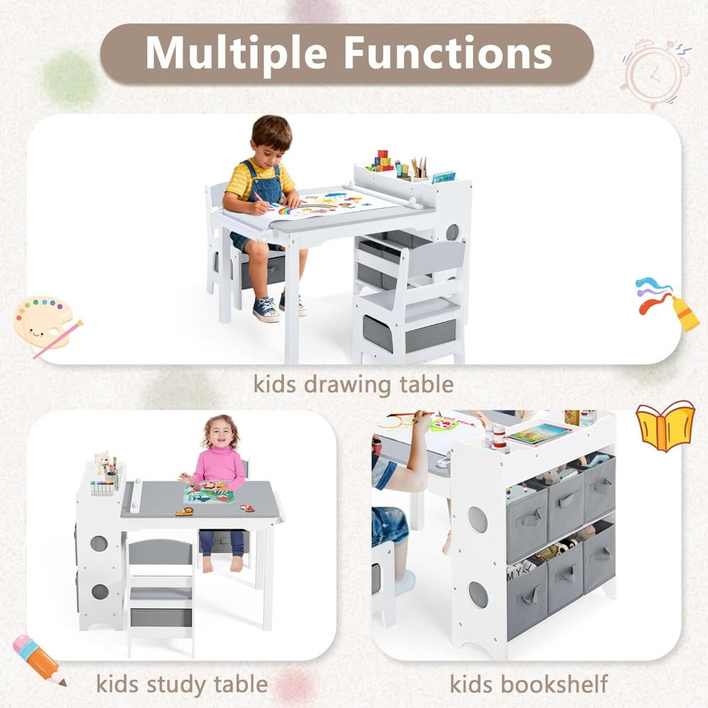 Children's Wooden Art Table Set