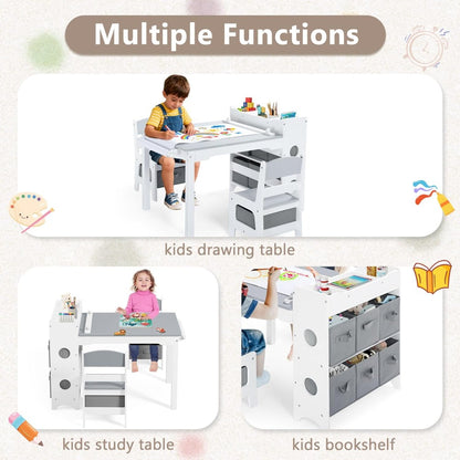 Children's Wooden Art Table Set