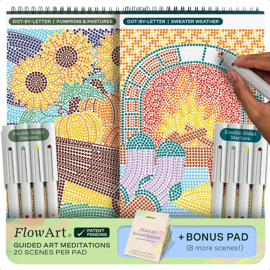 FlowArt Activity Pad Set: Fall Dot-by-Letter Art & Markers