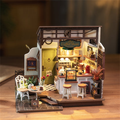 Miniature Coffee House 3D Puzzle DIY Kit: Perfect Gift Idea