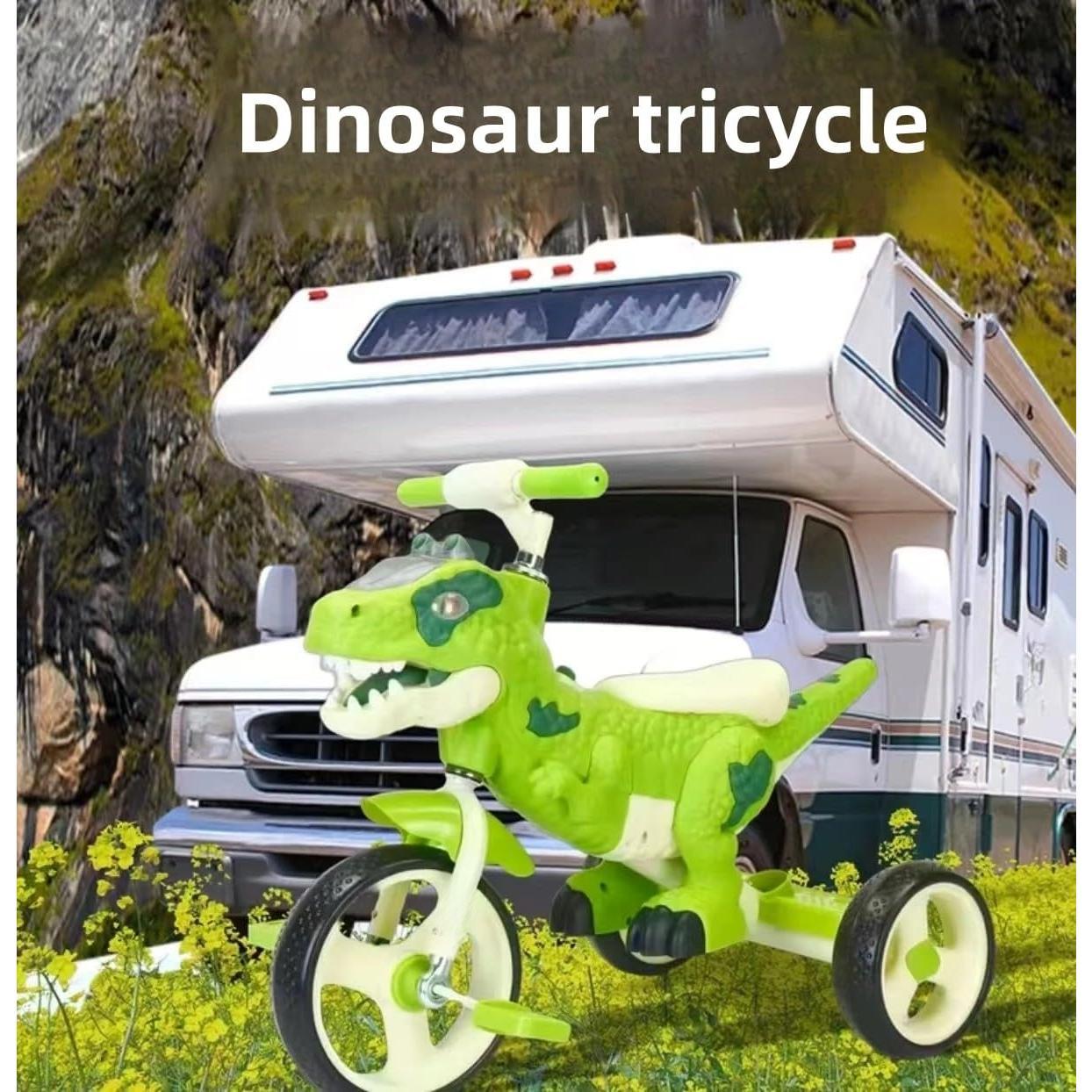 Dinosaur Kids Tricycle with Music & Basket - Toddler Ride-On
