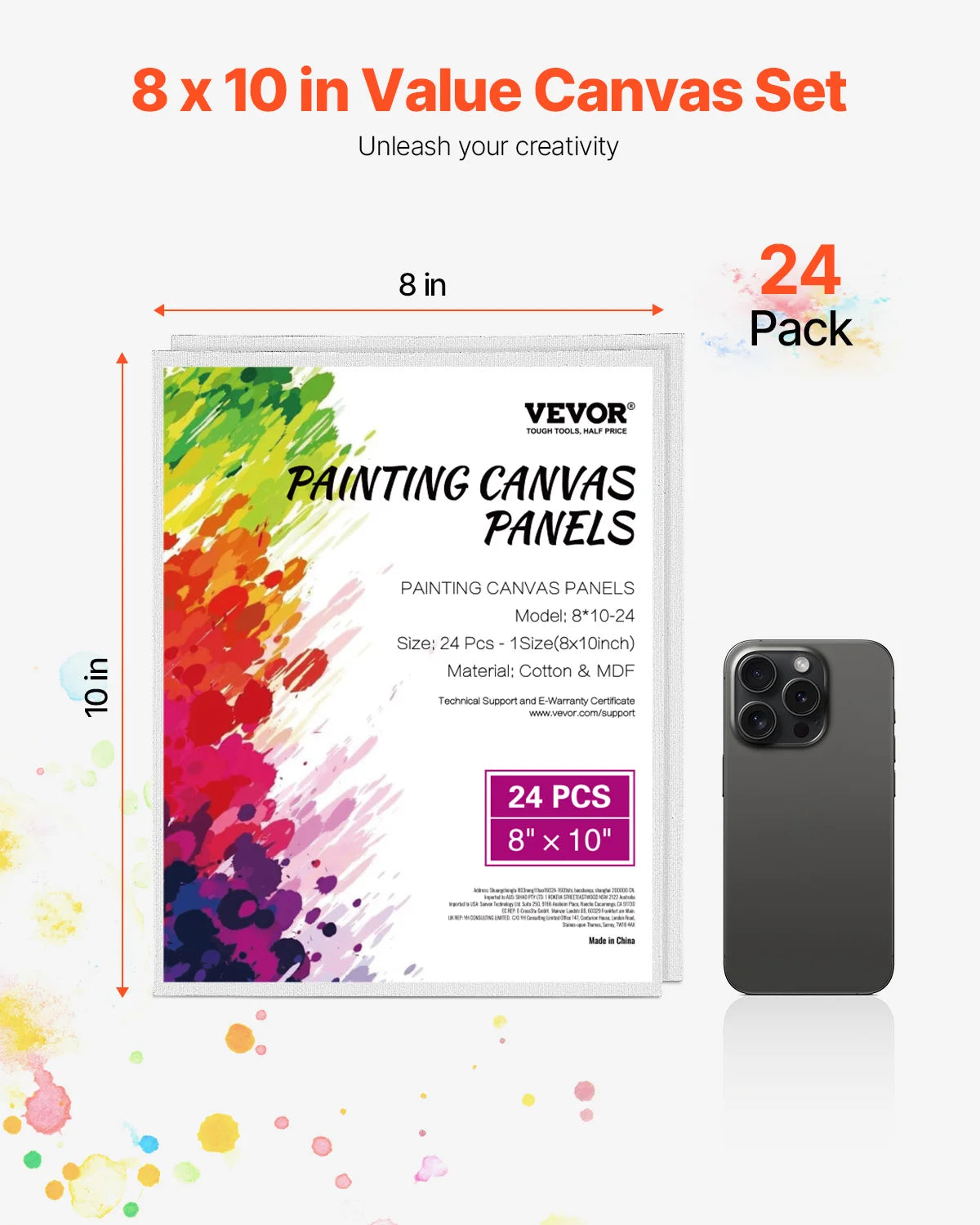 Painting Canvases - Ideal for Acrylic, Oil & Watercolor