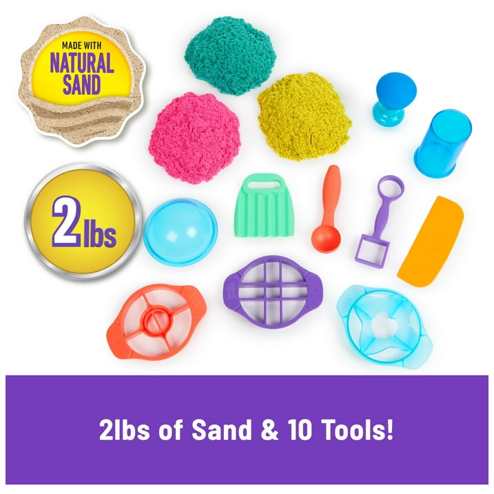 Kinetic Sand Set: Ultimate Fun with 10 Molds & Tools