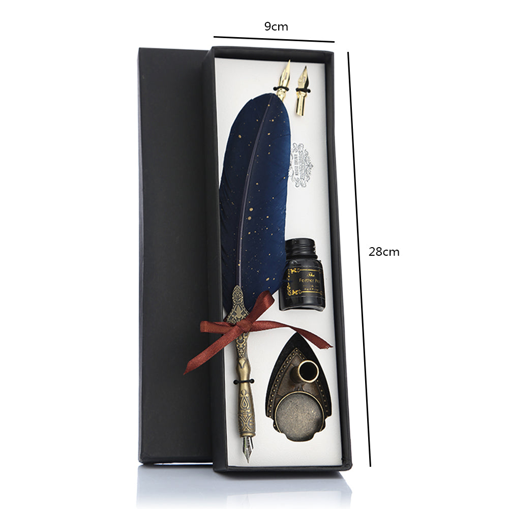 Retro Calligraphy Feather Pen Set - Vintage Writing Gift