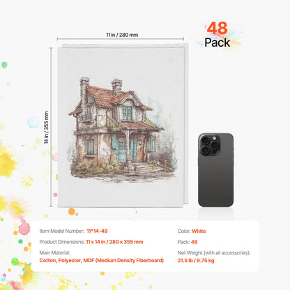 Painting Canvases - Ideal for Acrylic, Oil & Watercolor