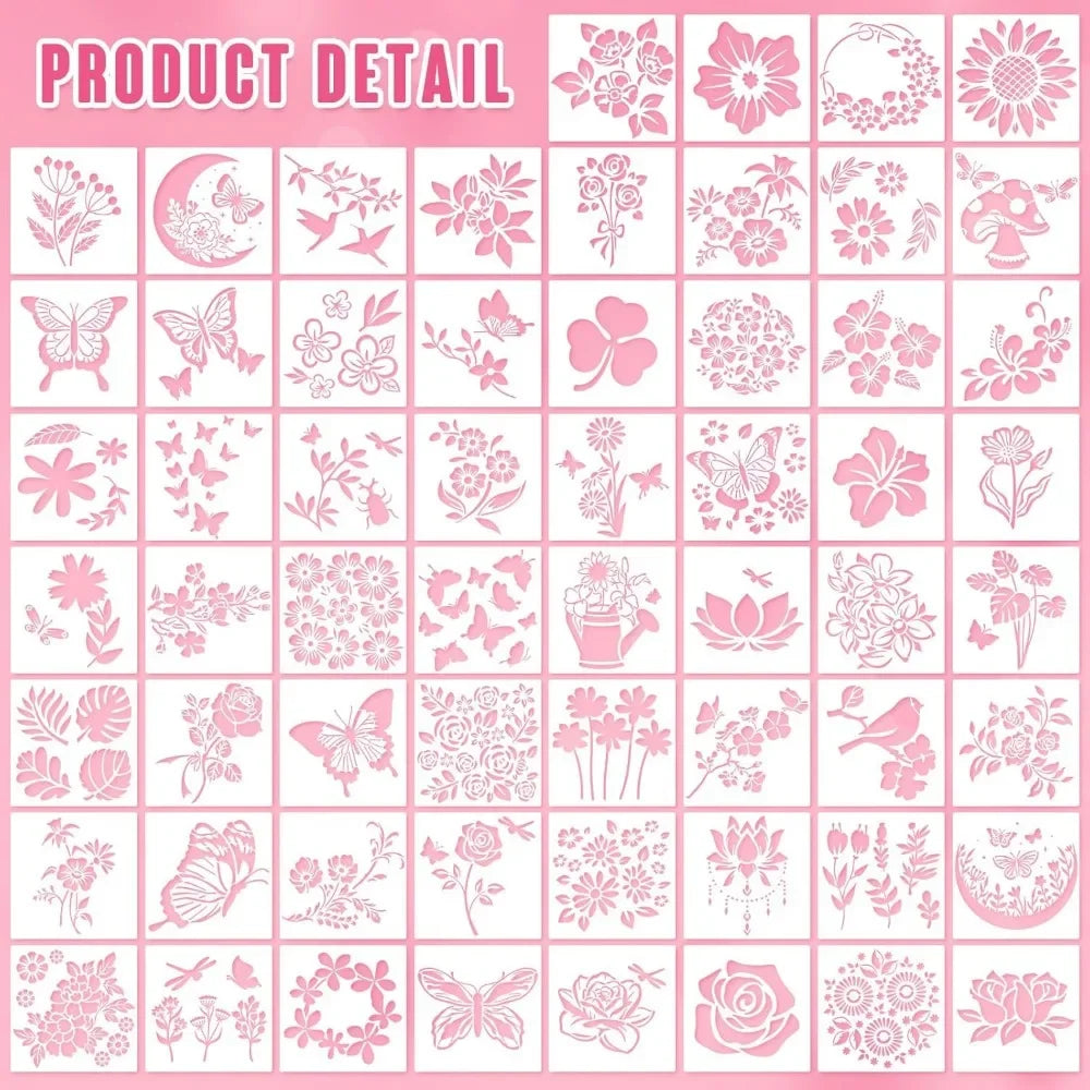 Flower & Bird Stencils for Wood 