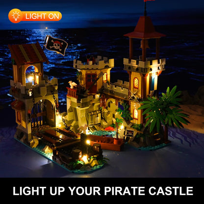 Pirate Castle Building Set - 3 Modes LED Ship & Wharf Model