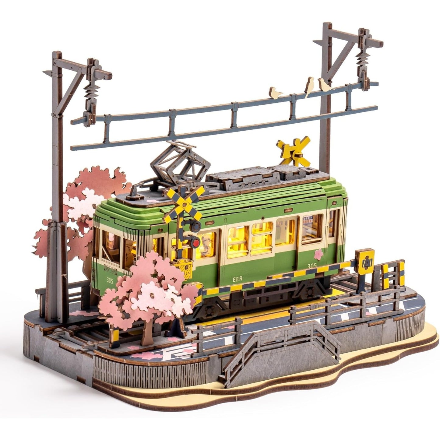 Wooden Sakura Tram 3D Puzzle