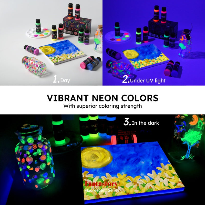 Glow in the Dark Acrylic Paint Set