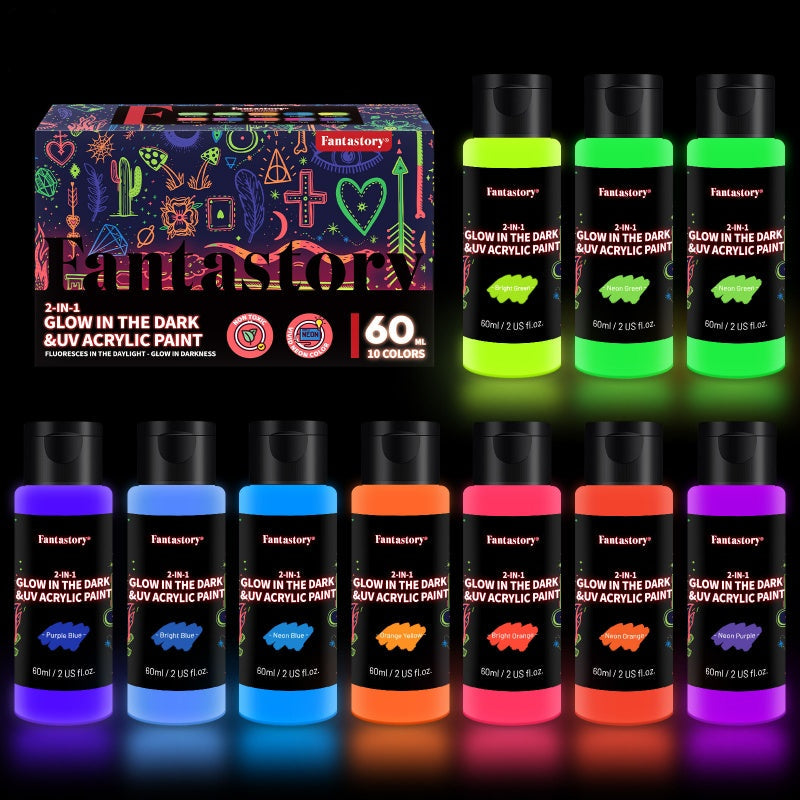 Glow in the Dark Acrylic Paint Set