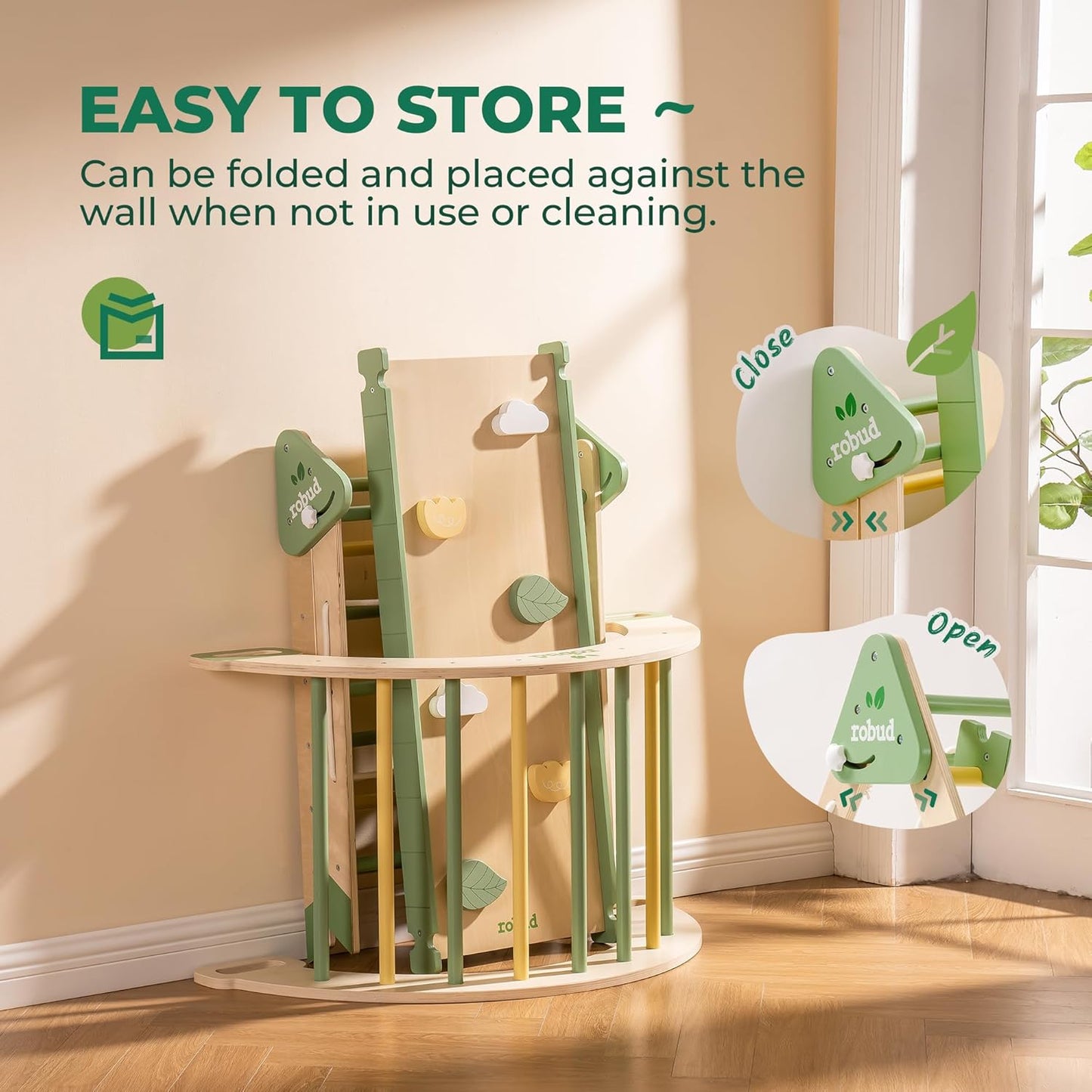 Wooden Climbing Toy 7-in-1 Foldable Set for Kids Adventure