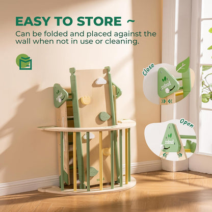 Wooden Climbing Toy 7-in-1 Foldable Set for Kids Adventure